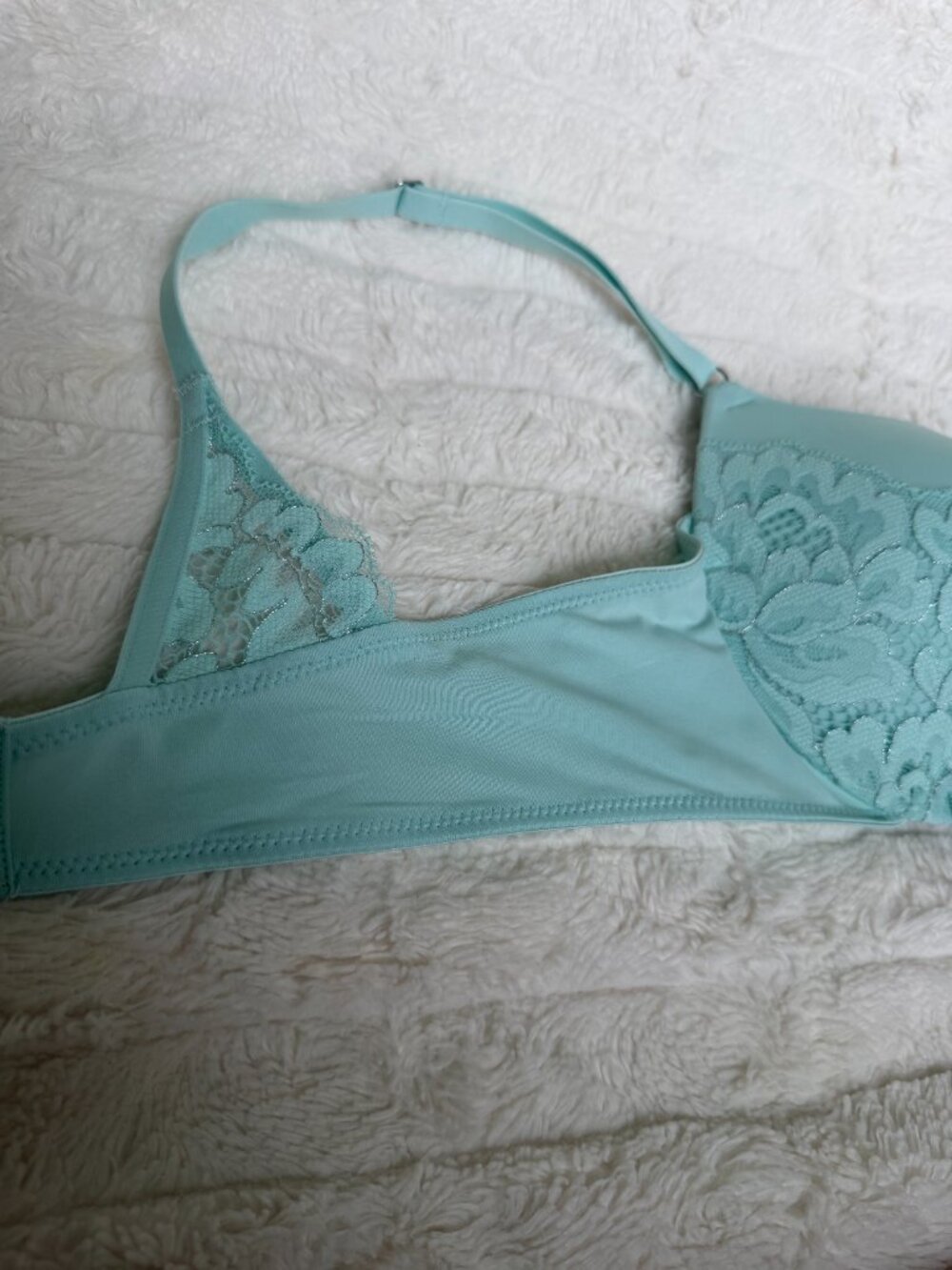 Maidenform 36B Push-Up & In Plunging Neckline Lace Bra Aqua DM9900 - Picture 9 of 12